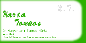 marta tompos business card